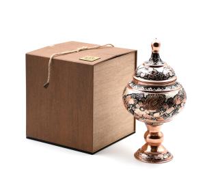 شکلات خوری مسی نقره کوب پایه دار